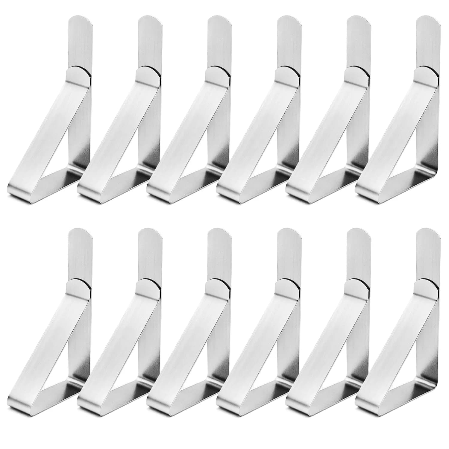 T-Antrix 12 Pack Stainless Steel Tablecloth Clips | Firmly Hold Up to 1.7" Thick Tables