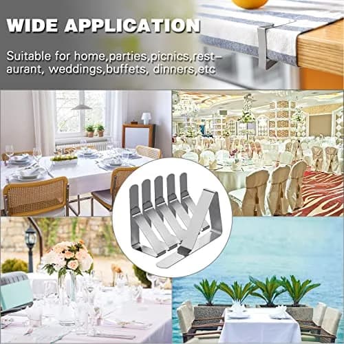 T-Antrix 12 Pack Stainless Steel Tablecloth Clips | Firmly Hold Up to 1.7" Thick Tables thumbnail 8
