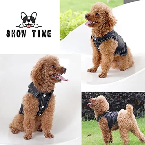 SILD Dog Jeans Jacket Small XS | Retro Denim Pet Coat with Button Closure thumbnail 4
