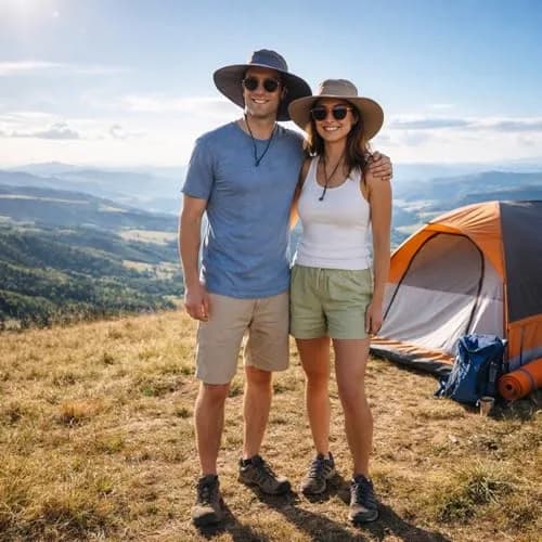 HUAMULAN Men Wide Brim Sun Hat with UPF 50+ Protection, 6-inch Brim, Dark Gray | Foldable & Packable for Travel thumbnail 7