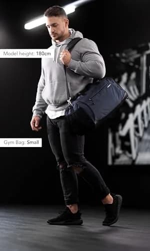Fitgriff Gym Bag for Men & Women with Shoe & Wet Compartment | Compact Travel & Workout Duffle (Navy Blue, 19 x 10 x 10″) thumbnail 5