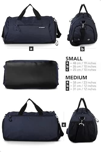 Fitgriff Gym Bag for Men & Women with Shoe & Wet Compartment | Compact Travel & Workout Duffle (Navy Blue, 19 x 10 x 10″) thumbnail 7