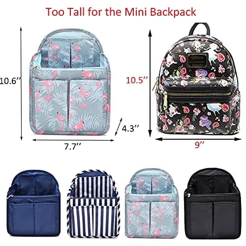 HOYOFO Mini Backpack Organizer Insert Black 19.5cm (7.7") x 11cm (4.3") x 27cm (10.6") | Waterproof Nylon Caddy for Small Backpacks thumbnail 6