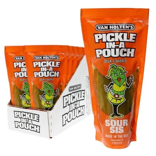 Van Holten's Sour Sis Pickle-In-A-Pouch 7oz (12 Pack) | Tangy Dill Snack on the Go thumbnail 1
