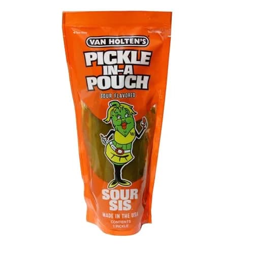 Van Holten's Sour Sis Pickle-In-A-Pouch 7oz (12 Pack) | Tangy Dill Snack on the Go thumbnail 2