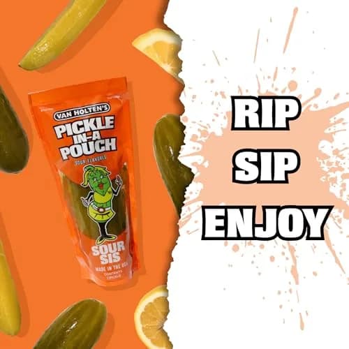 Van Holten's Sour Sis Pickle-In-A-Pouch 7oz (12 Pack) | Tangy Dill Snack on the Go thumbnail 3