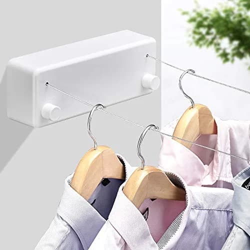 BESy Retractable Double Clothesline Indoor Washing Line 24.6cm (9.7") | Wall Mounted for Delicates & Towels thumbnail 2