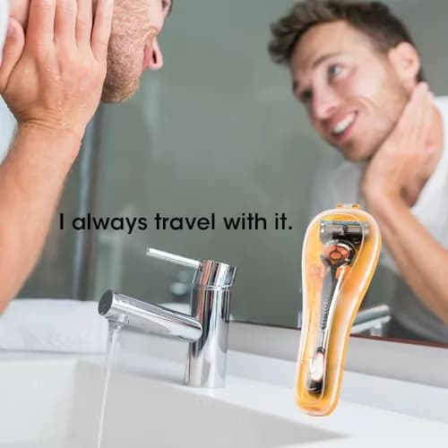 Nincha Manual Razor Travel Case Orange | Portable Plastic Razor Protector for Travel thumbnail 7