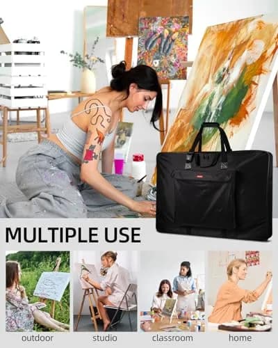 Nicpro Art Portfolio Bag 24 x 36 in (61 x 91 cm) | Waterproof Nylon Artist Carrying Case with Shoulder Strap thumbnail 7