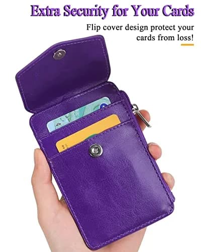 Teskyer Leather ID Badge Holder with Lanyard, Purple | Wallet & ID Organizer for Professionals thumbnail 5