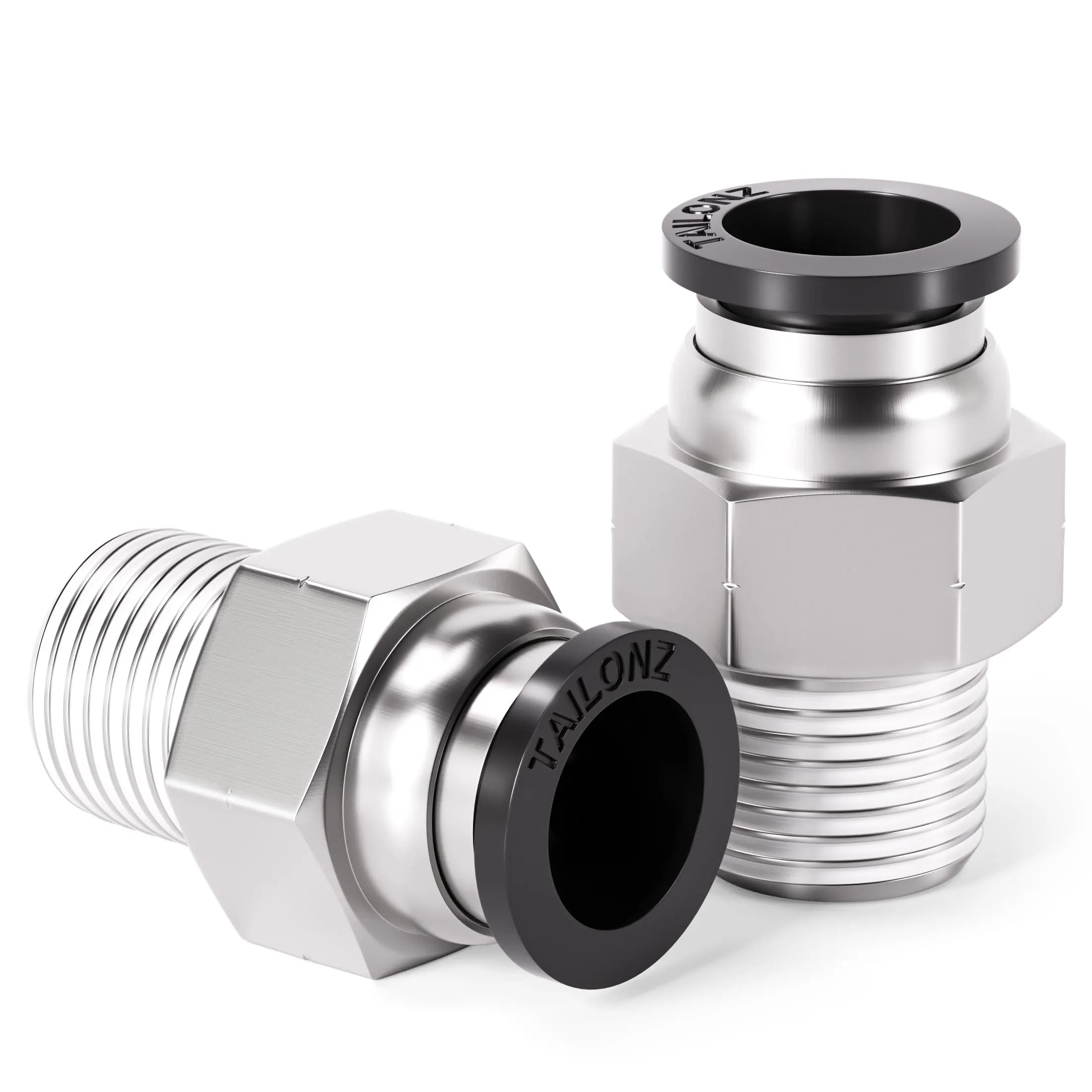 TAILONZ 1/4" Tube OD x 1/8" MNPT Straight Push to Connect Fitting 10Pcs | Copper & Plastic, Water & Air Compatible