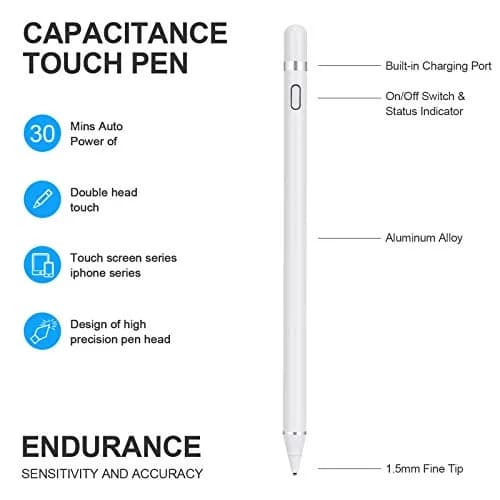 NVOPERANG Rechargeable Stylus Pen 1.5mm Fine Point | Precision Digital Active Stylus for iPads and Tablets thumbnail 4
