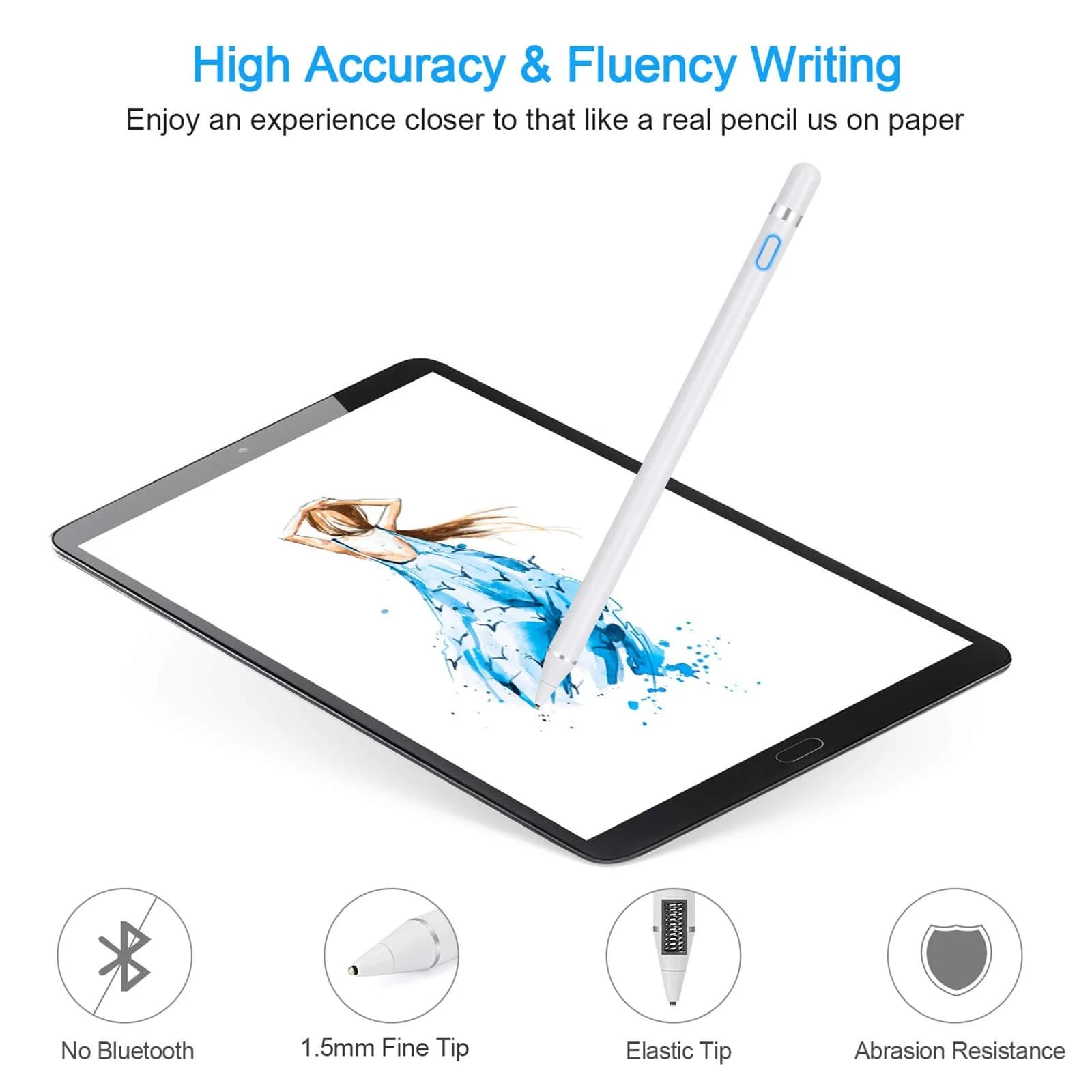 NVOPERANG Rechargeable Stylus Pen 1.5mm Fine Point | Precision Digital Active Stylus for iPads and Tablets - view 7