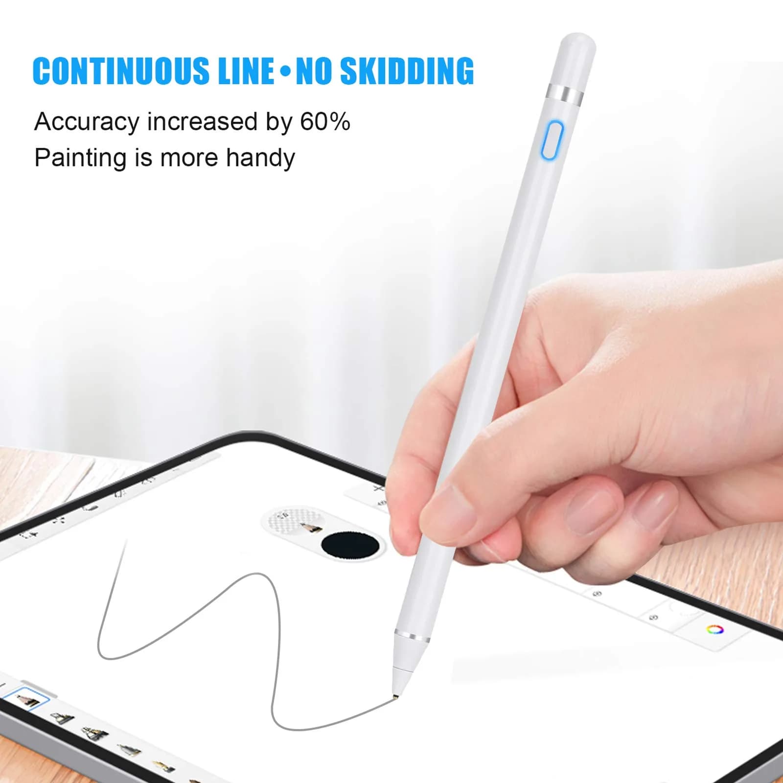 NVOPERANG Rechargeable Stylus Pen 1.5mm Fine Point | Precision Digital Active Stylus for iPads and Tablets - view 2