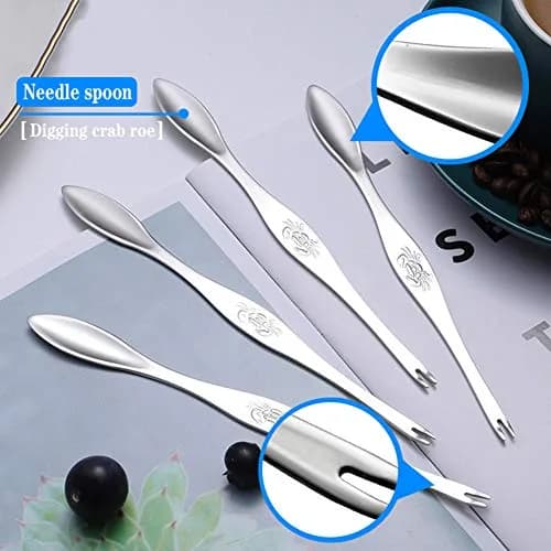 KXCOFTXI Crab Leg Crackers and Tools Set (6-Piece, Black) | Premium Seafood Utensils for King Crab & Lobster thumbnail 7
