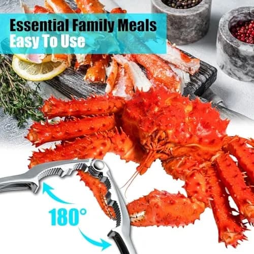 KXCOFTXI Crab Leg Crackers and Tools Set (6-Piece, Black) | Premium Seafood Utensils for King Crab & Lobster thumbnail 8