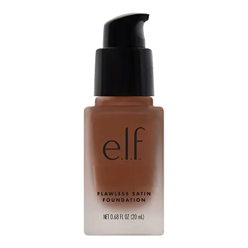 e.l.f. Flawless Satin Foundation Lightweight & Medium Coverage Mocha 20ml (0.68 Fl Oz) | Semi-Matte Finish — Mocha