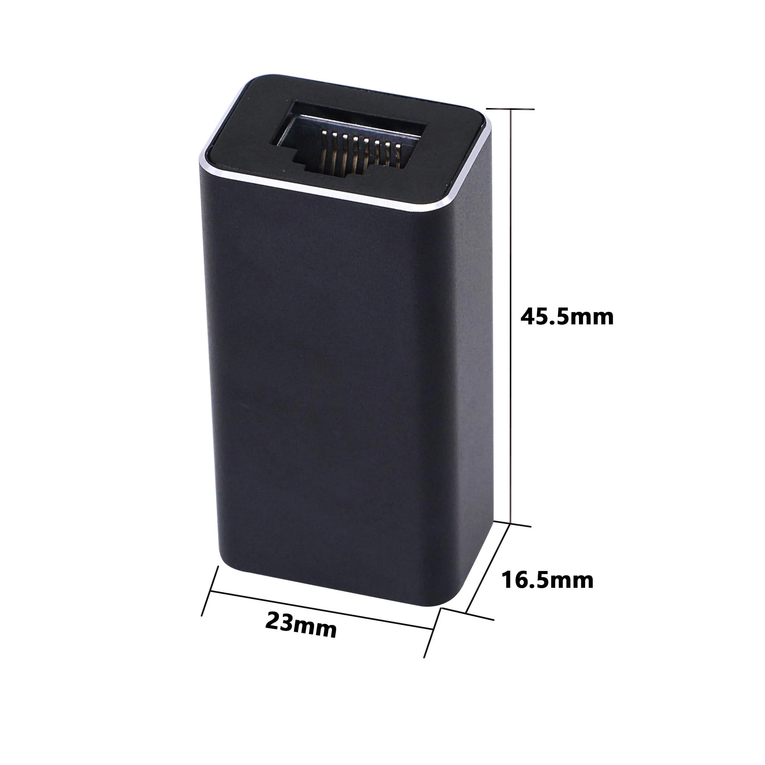 SinLoon RJ45 LAN Coupler Adapter with Surge Protection 10Gbps | Gigabit Ethernet Extender Connector for Cat7 Cat6 Cat5e Female to Female (Black) - view 2