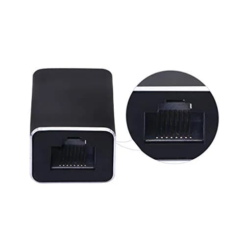 SinLoon RJ45 LAN Coupler Adapter with Surge Protection 10Gbps | Gigabit Ethernet Extender Connector for Cat7 Cat6 Cat5e Female to Female (Black) thumbnail 3