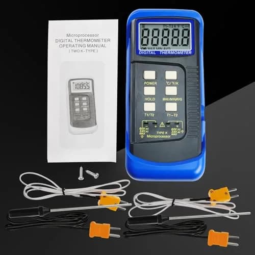 Gain Express Dual Channel K-Type Thermocouple Thermometer -50~1300°C (-58~2372°F) | HVAC Temperature Meter with 4 Probes thumbnail 3