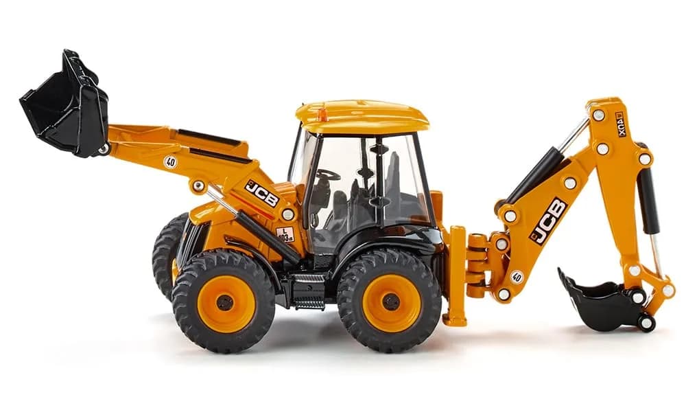 Siku JCB 4CX Backhoe Loader 1:50 Scale Metal/Plastic Yellow | Functional Diecast Toy for Collectors and Kids — Single