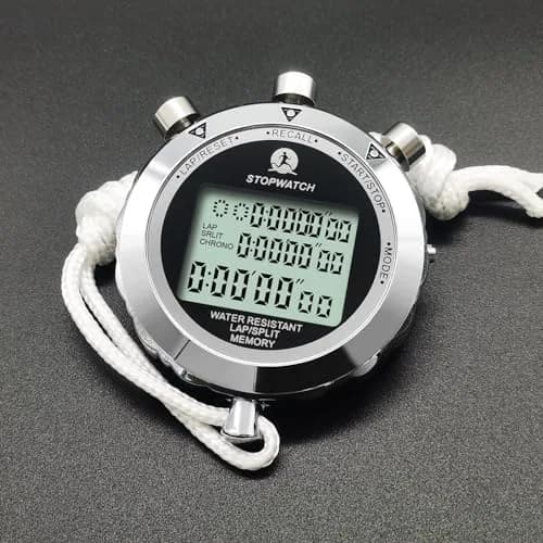 Rolilink Digital Stopwatch Timer 0.01s, Metal 10 Lap Memory, Large Display, Alarm for Sports & Marathon thumbnail 7