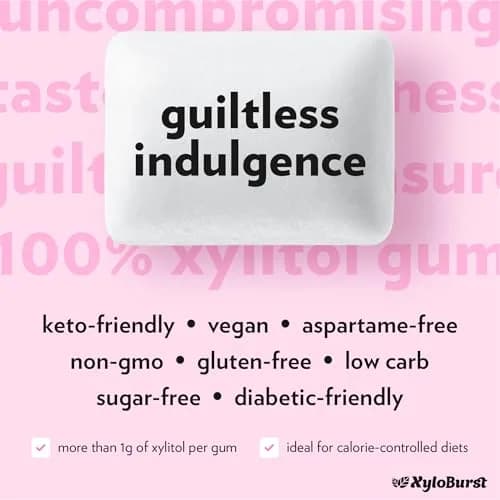 Xyloburst Chewing Gum | Sugar Free, Gluten Free, Keto Friendly | 3x100 Pieces | Oral Health Support thumbnail 5