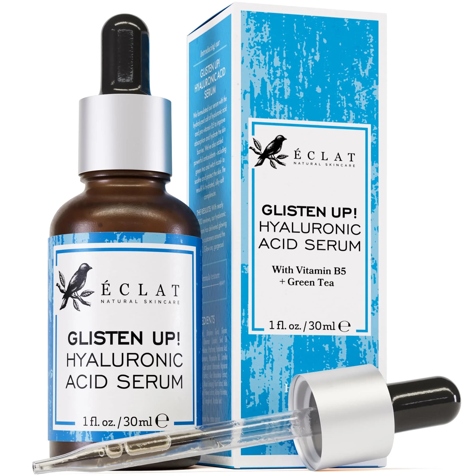 Eclat Skincare Hydrating Hyaluronic Acid Serum 30ml (1 Fl Oz) | Plumps & Smoothes Dry Skin - main product image