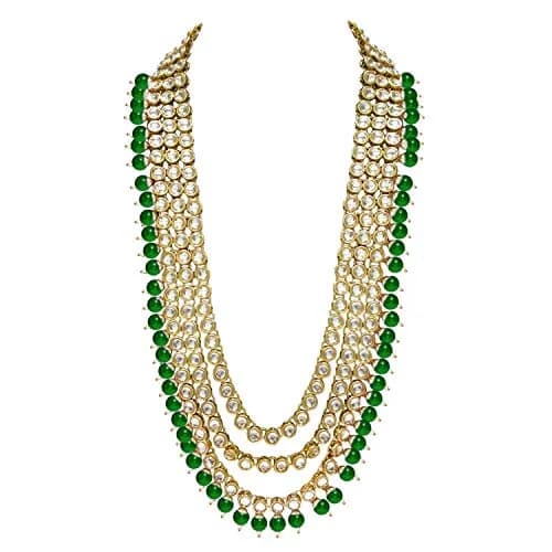 I Jewels Gold Plated Kundan Necklace Set Jewelry for Women with Earrings & Maang Tikka | 5-Piece Set thumbnail 7
