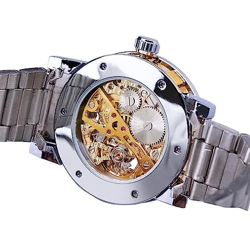 FORSINING Retro Steampunk Skeleton Mechanical Watch for Men | 40mm Stainless Steel Case, Automatic Self-Wind thumbnail 4
