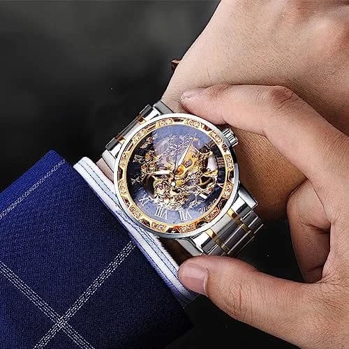 FORSINING Retro Steampunk Skeleton Mechanical Watch for Men | 40mm Stainless Steel Case, Automatic Self-Wind thumbnail 5