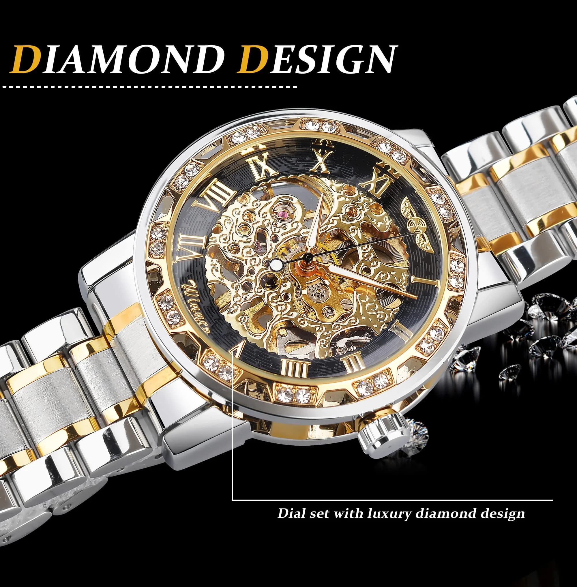FORSINING Retro Steampunk Skeleton Mechanical Watch for Men | 40mm Stainless Steel Case, Automatic Self-Wind - view 7