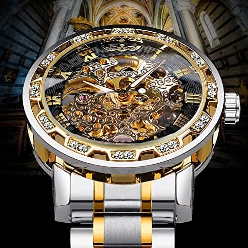 FORSINING Retro Steampunk Skeleton Mechanical Watch for Men | 40mm Stainless Steel Case, Automatic Self-Wind thumbnail 2