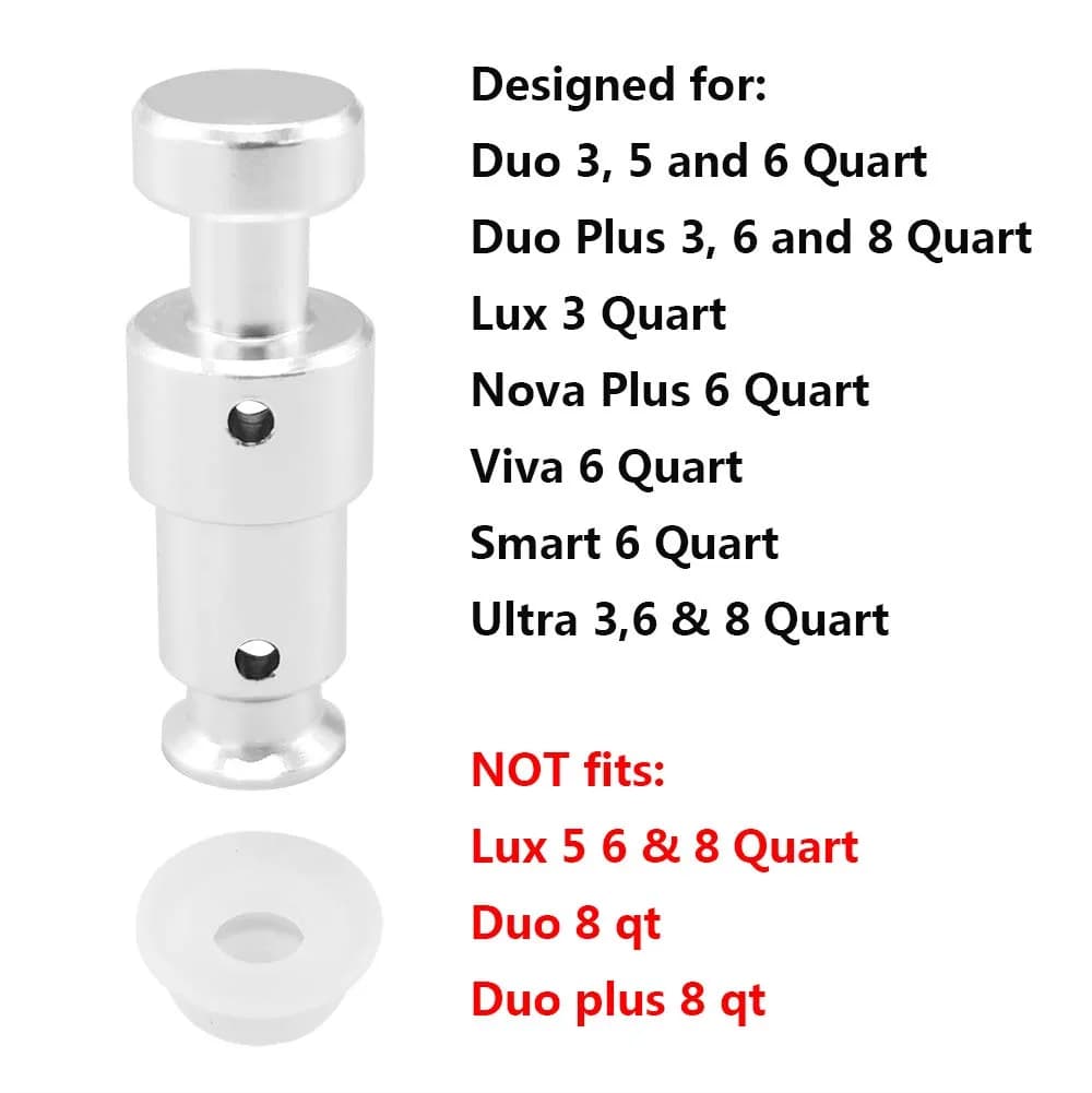 Alamic Replacement Float Valve & Caps for Instant Pot Duo 3-8 Qt | 2 Float Valves, 4 Silicone Caps - view 2
