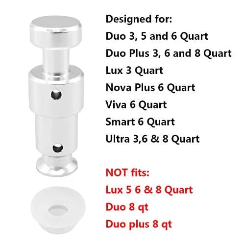 Alamic Replacement Float Valve & Caps for Instant Pot Duo 3-8 Qt | 2 Float Valves, 4 Silicone Caps thumbnail 2