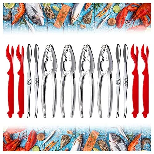 KXCOFTXI 13-Piece Crab Leg Cracker Set with Portable Bag | Heavy Duty Zinc Alloy & Stainless Steel Tools thumbnail 1