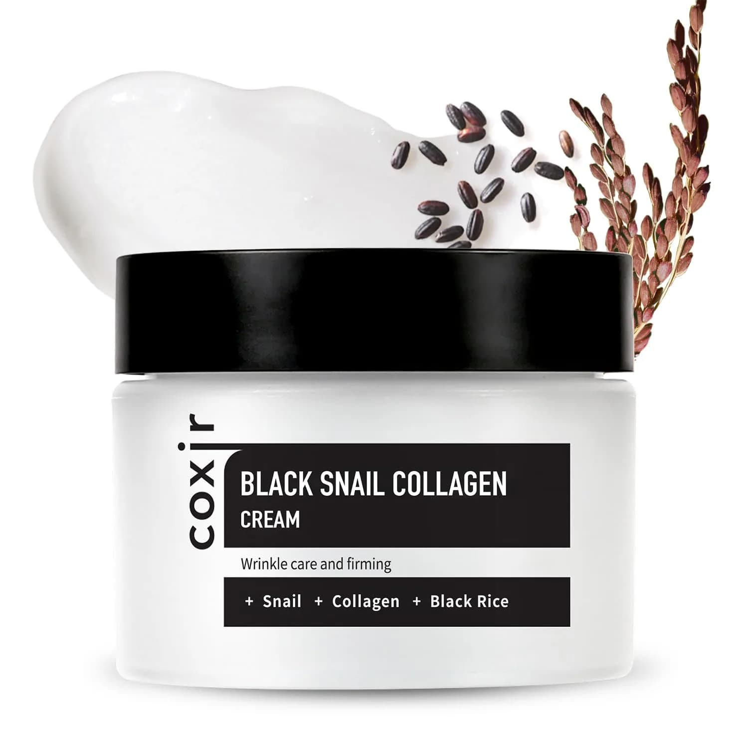 coxir Black Snail Collagen Cream 50ml (1.69 Fl Oz) | Anti-Wrinkle & Hydrating Face Moisturizer — 1.69 Fl Oz