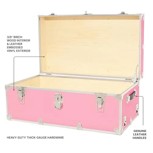 Rhino Classic XL Storage Trunk with Wheels | Heavy-Duty Footlocker for Camp & Dorm thumbnail 3
