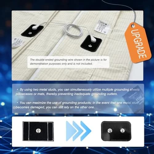 saldalavl Conductive Grounding Sheet Twin XL | Organic Cotton Earthing for Better Sleep (39x80in) thumbnail 4