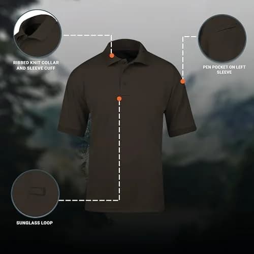 Propper Short Sleeve Uniform Polo, Brown, 5X Large | Classic Work Polo for Uniformed Teams thumbnail 4