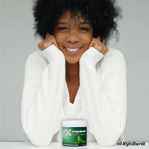 XyloBurst Sugar Free Gluten Free Chewing Gum Spearmint | 300 Pieces (100 Count Jar, Pack of 3) thumbnail 7
