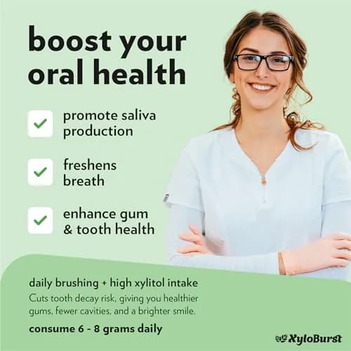 XyloBurst Sugar Free Gluten Free Chewing Gum Spearmint | 300 Pieces (100 Count Jar, Pack of 3) thumbnail 4