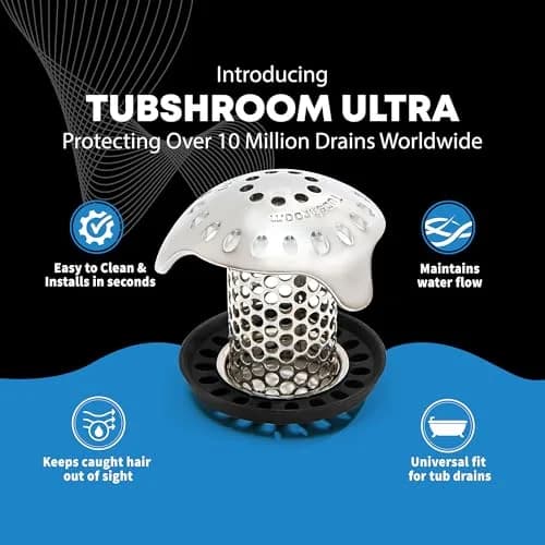 TubShroom Ultra Bath Tub Drain Protector Hair Catcher/Strainer 2.54cm (1 inch) | Fits Standard Drains thumbnail 4