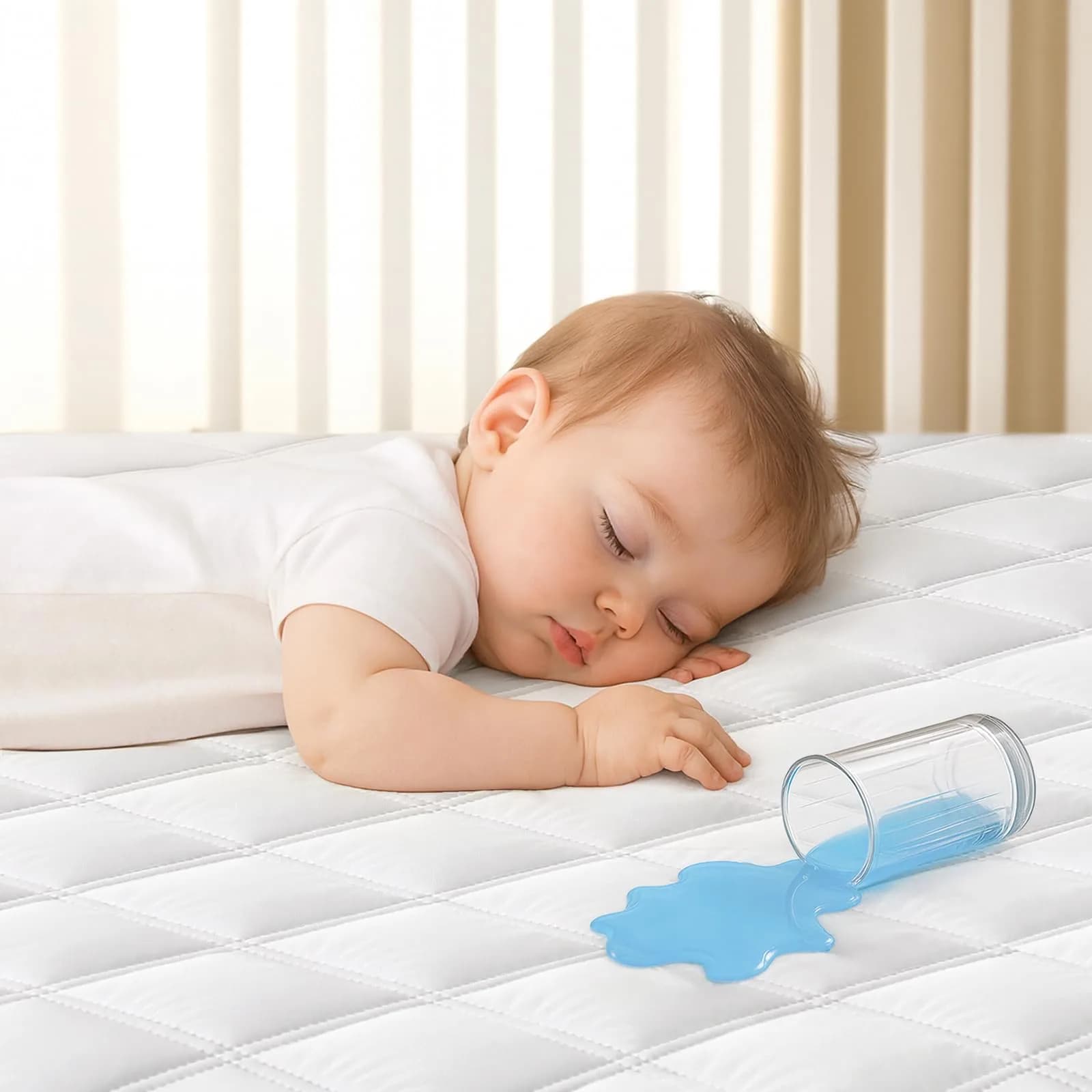 Yoofoss Waterproof Crib Mattress Protector Quilted Sheets Fitted 52''x28'' | Soft, Waterproof & OEKO-TEX Certified - main product image