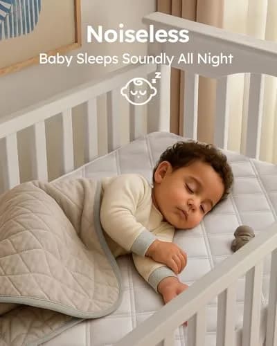 Yoofoss Waterproof Crib Mattress Protector Quilted Sheets Fitted 52''x28'' | Soft, Waterproof & OEKO-TEX Certified thumbnail 5