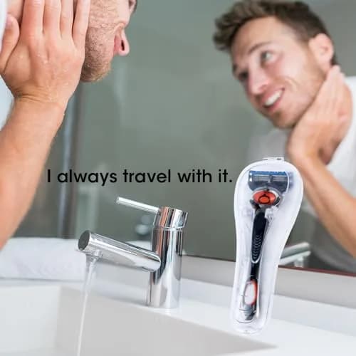 Nincha Portable Manual Razor Travel Case Transparent | Protects Razor & Keeps it Dry thumbnail 7