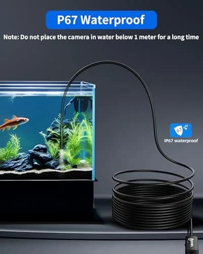 T TAKMLY 5.5mm Endoscope Borescope Inspection Camera with Light 5.2cm (16.4ft) | IP67 Waterproof for iPhone & Android thumbnail 5