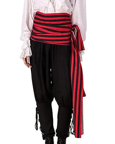 ThePirateDressing 100% Cotton Pirate Sash Belt for Men & Women, Renaissance Costume Accessory, 144 inch x 10 inch thumbnail 1