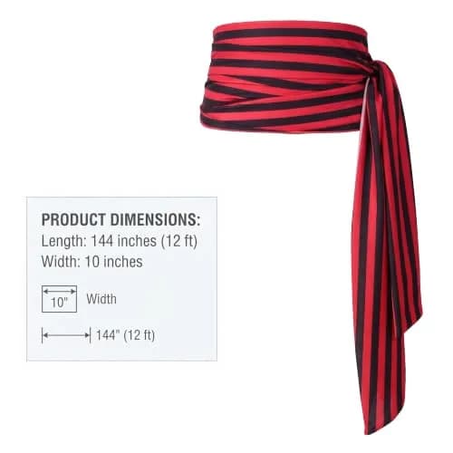 ThePirateDressing 100% Cotton Pirate Sash Belt for Men & Women, Renaissance Costume Accessory, 144 inch x 10 inch thumbnail 3