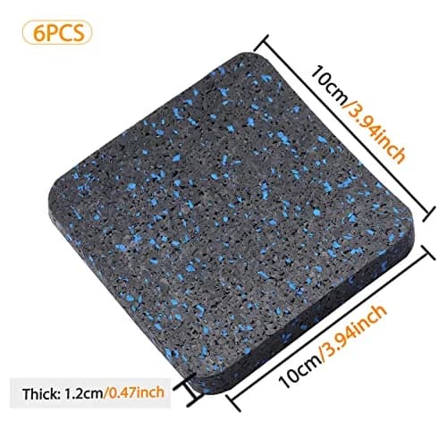 BestXD Rubber Treadmill Mat Pads 6-Pack 10.0cm x 10.0cm x 1.27cm | Protects Floors & Reduces Noise thumbnail 7